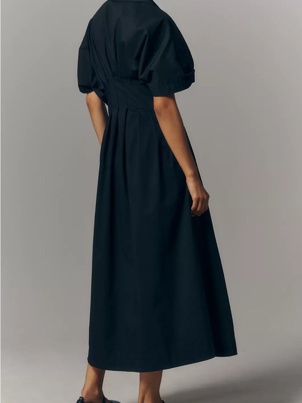 Anthropologie Tobie Maxi Shirt Dress Black | Large - Picture 3 of 11